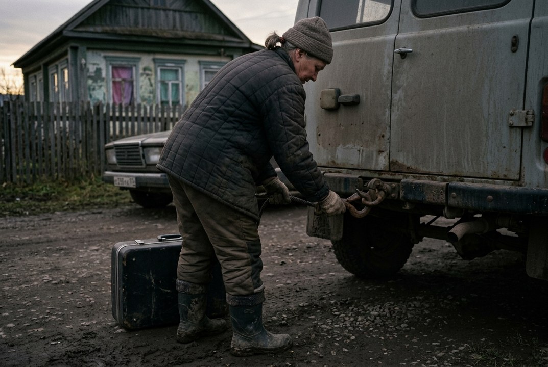 «Убирай корыто, к матери скорая не проедет!» - сосед молча сдернул тросом фургон наглеца и помог мне отстоять наш двор