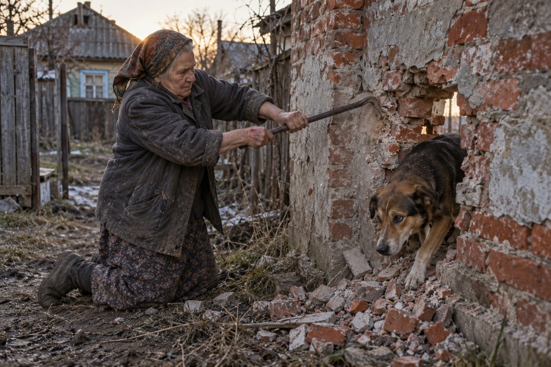 Чужой пёс привёл меня к дому Лагодиных, виновных в пожаре, которого не было - я разобрала стену и сказала правду при всех