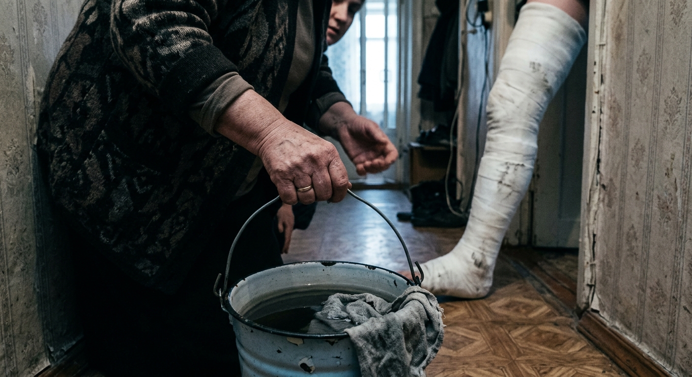«Ты чего разлеглась?» - рявкнула соседка с ведром, которую все считали склочной. Именно она пришла, когда дочь оставила меня с переломом.